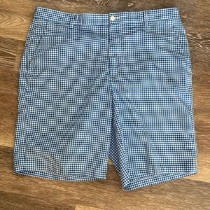 Men’s Blue Gingham FoorJoy Golf Shorts water resistant. Size 38 waist